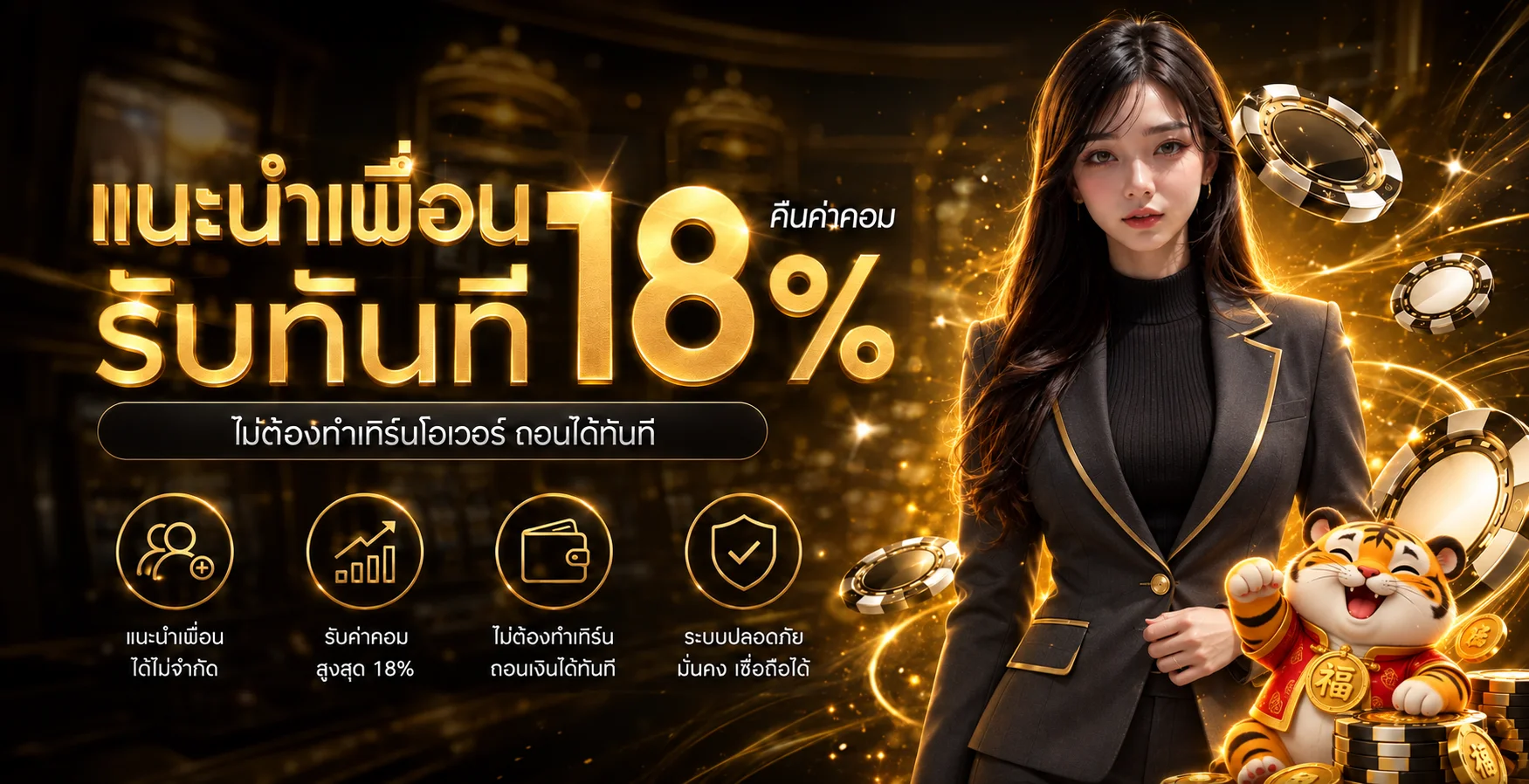 แบนเนอร์แนะนำสมาชิก GoySub พร้อมมาสคอตเสือ